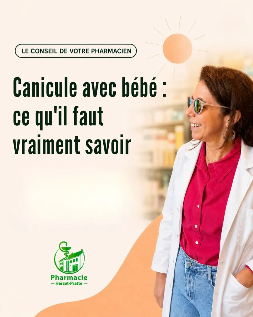 Visuel de couverture : « Canicule avec bébé, ce qu'il faut vraiment savoir », avec une pharmacienne de l'équipe
